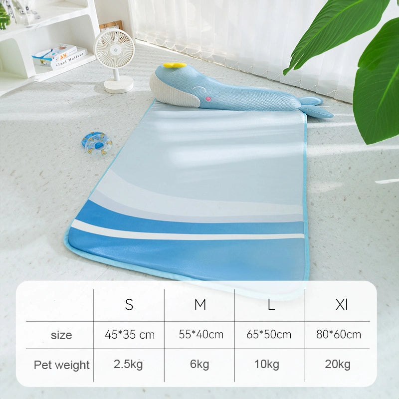 Blue Whale Pet Bed – Breathable Pillow Mat for Cats & Small Dogs