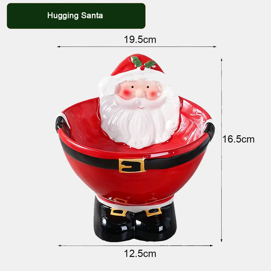 Pawsmas Santa Elevated Ceramic Pet Bowl