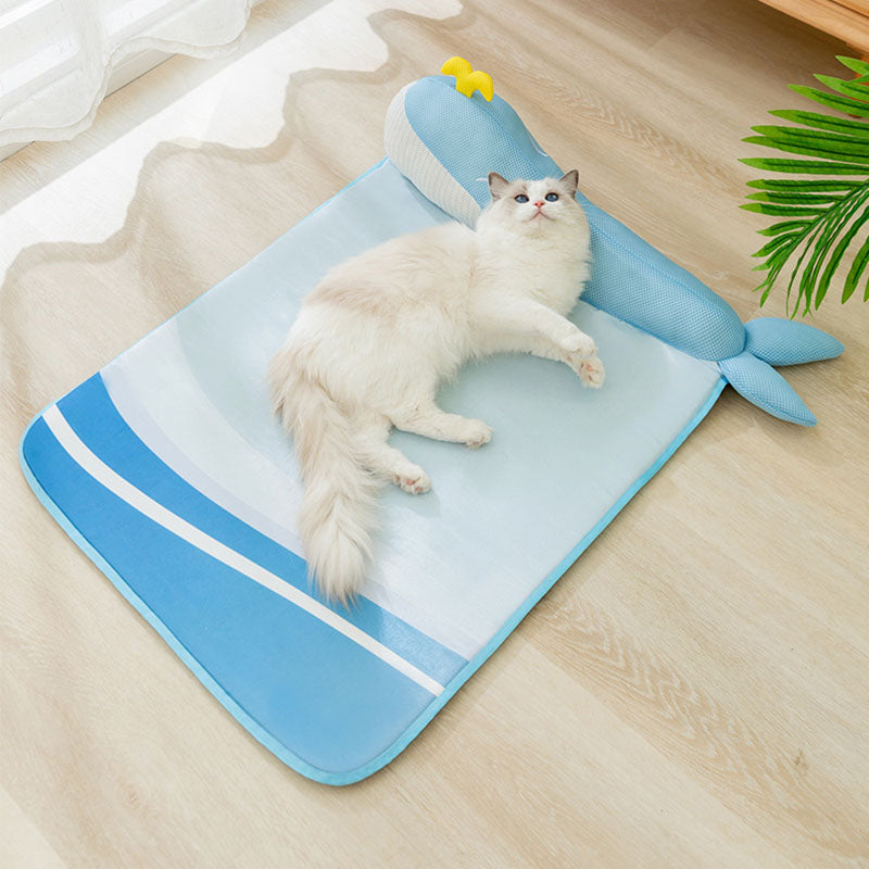 Blue Whale Pet Bed – Breathable Pillow Mat for Cats & Small Dogs