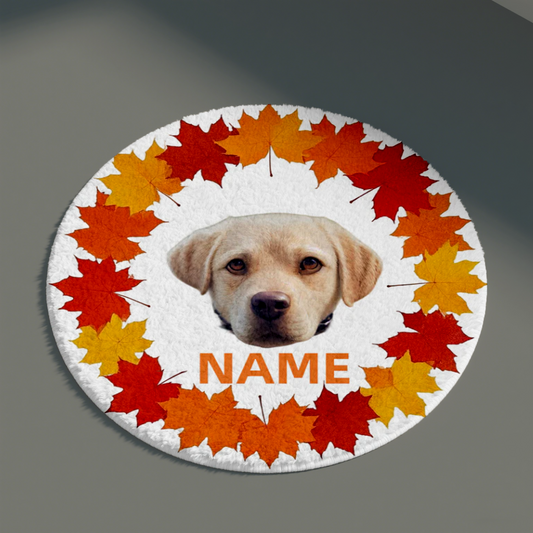Maple Leaves Customized Pet Portrait Carpet