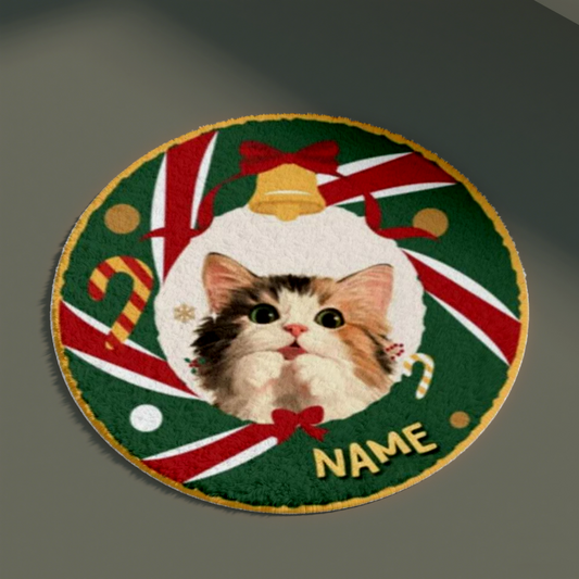 Christmas Bell Customized Pet Portrait Carpet