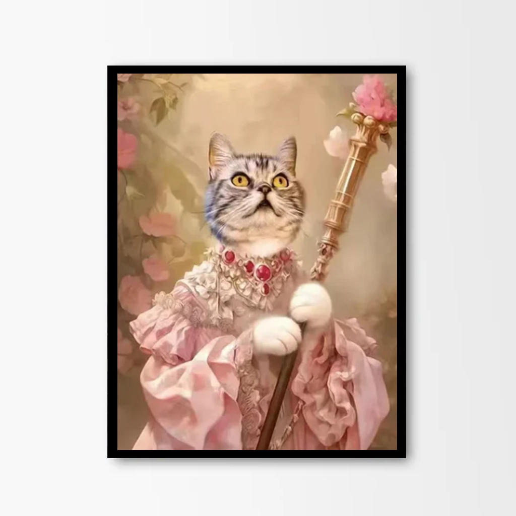 Princess Scepter Customized Pet Portrait Painting
