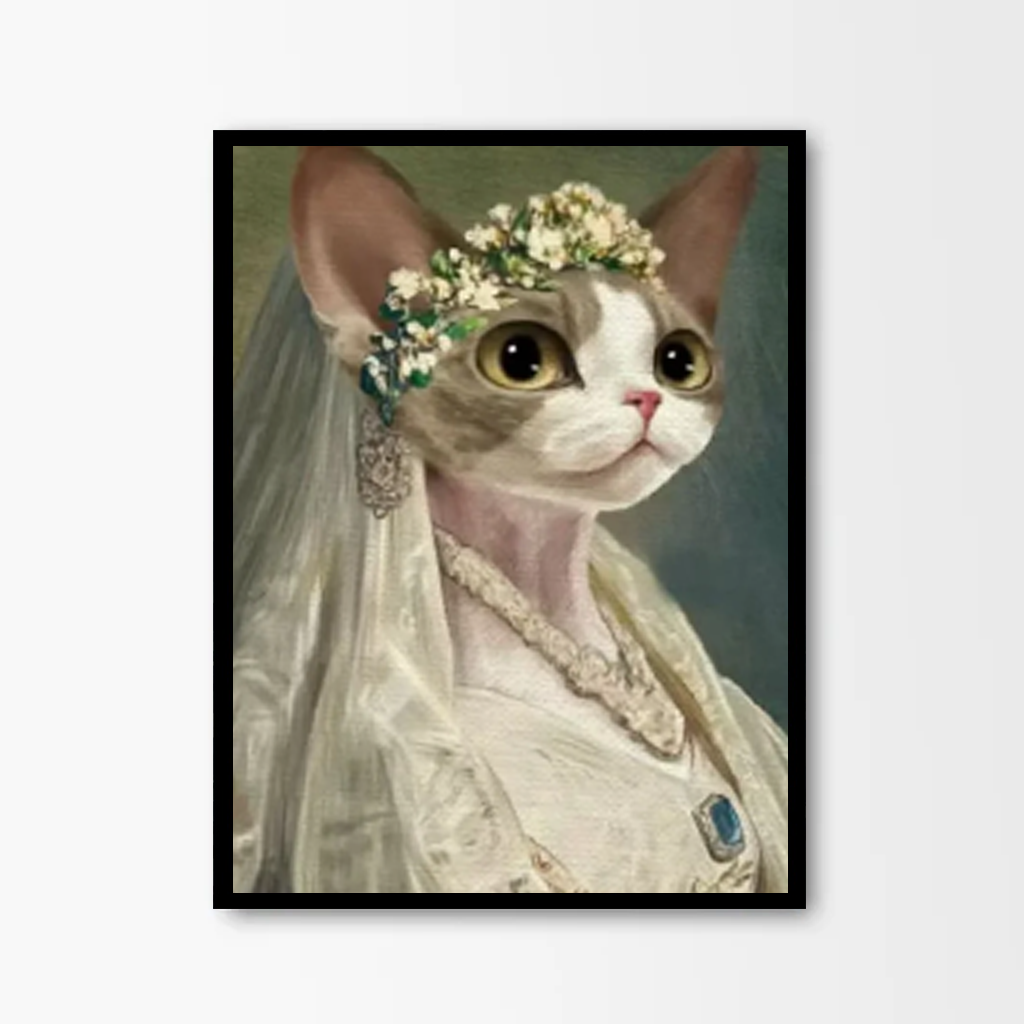 Bride Custom Pet Portrait Painting