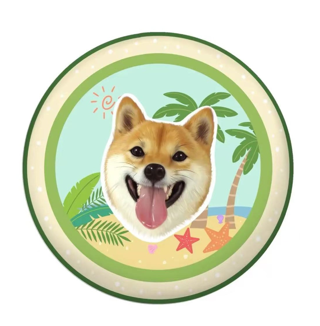 Summer Palm Pet Portrait Pillow