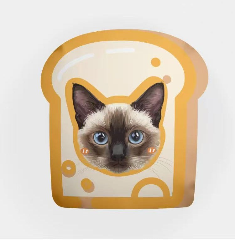 Cartoon Toast Style Customized Pet Gift Pillow