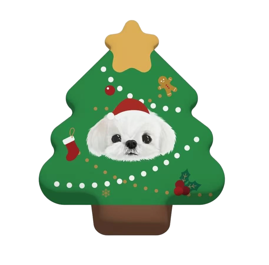 Christmas Tree Custom Pet Portrait Pillow