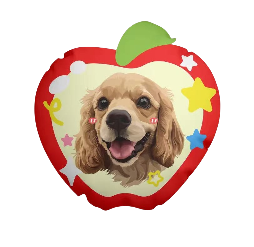 Red Apple Pet Portrait Pillow