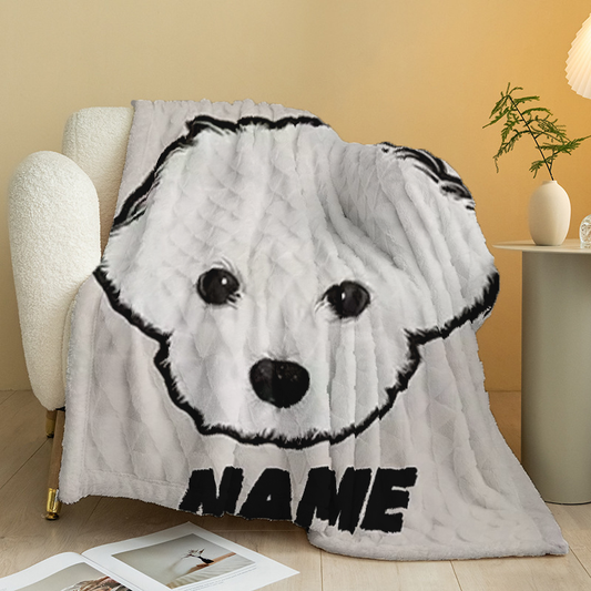 Cute Simple Pet Avatar Customized Blanket