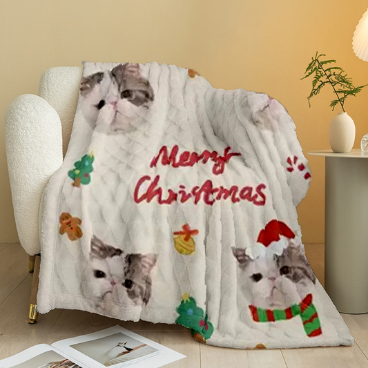 Merry Christmas Customized Pet Blanket