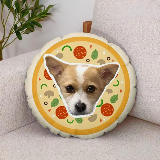 Yummy Pizza Pet Portrait Pillow