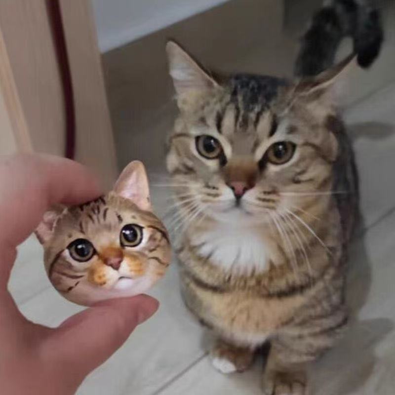Hand-painted custom pet plaster head fridge magnet