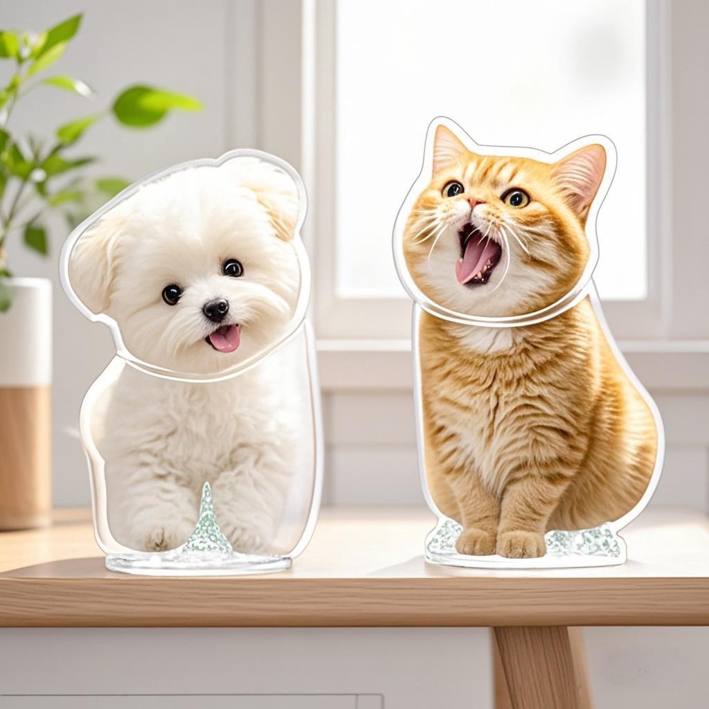 Creative Cat Dog Shaking Head Ornaments 3D Pet Expression Diy