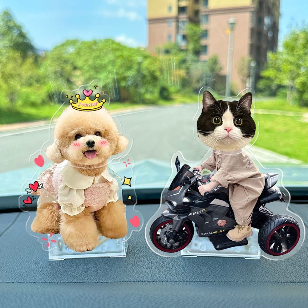 Creative Cat Dog Shaking Head Ornaments 3D Pet Expression Diy