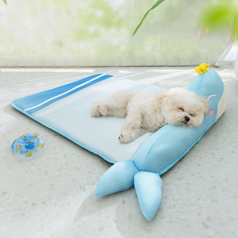 Blue Whale Pet Bed – Breathable Pillow Mat for Cats & Small Dogs