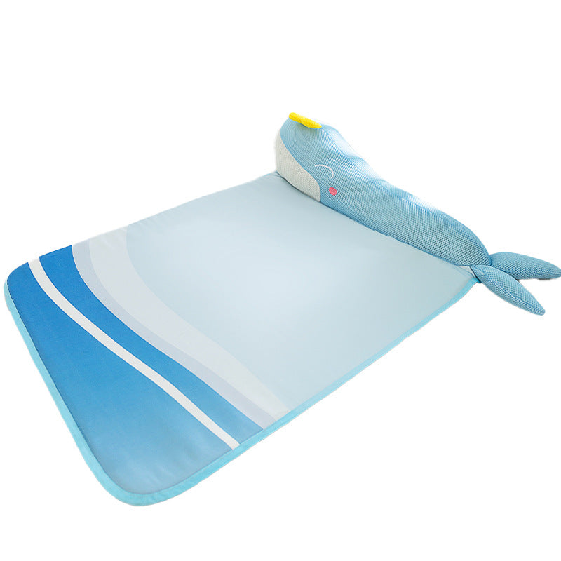 Blue Whale Pet Bed – Breathable Pillow Mat for Cats & Small Dogs