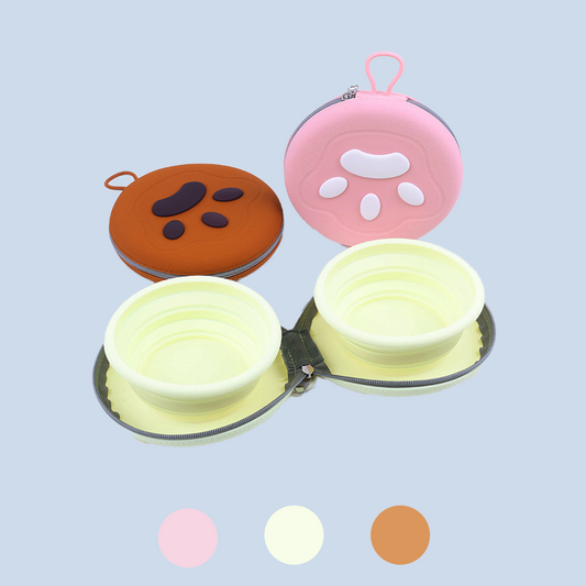 Collapsible Dual-Purpose Pet Travel Bowl