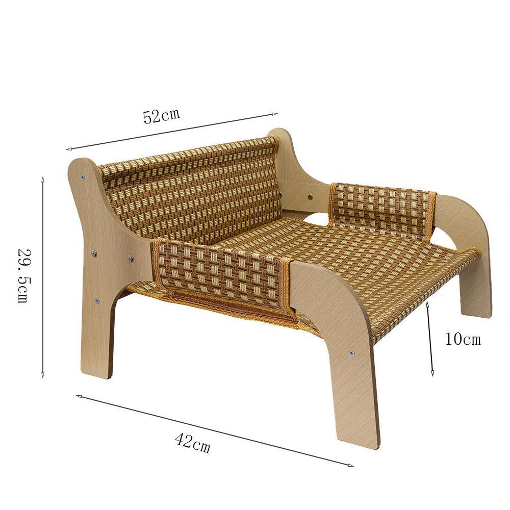Rattan Pet Cat Bed Cooling Mat Sofa Lounger