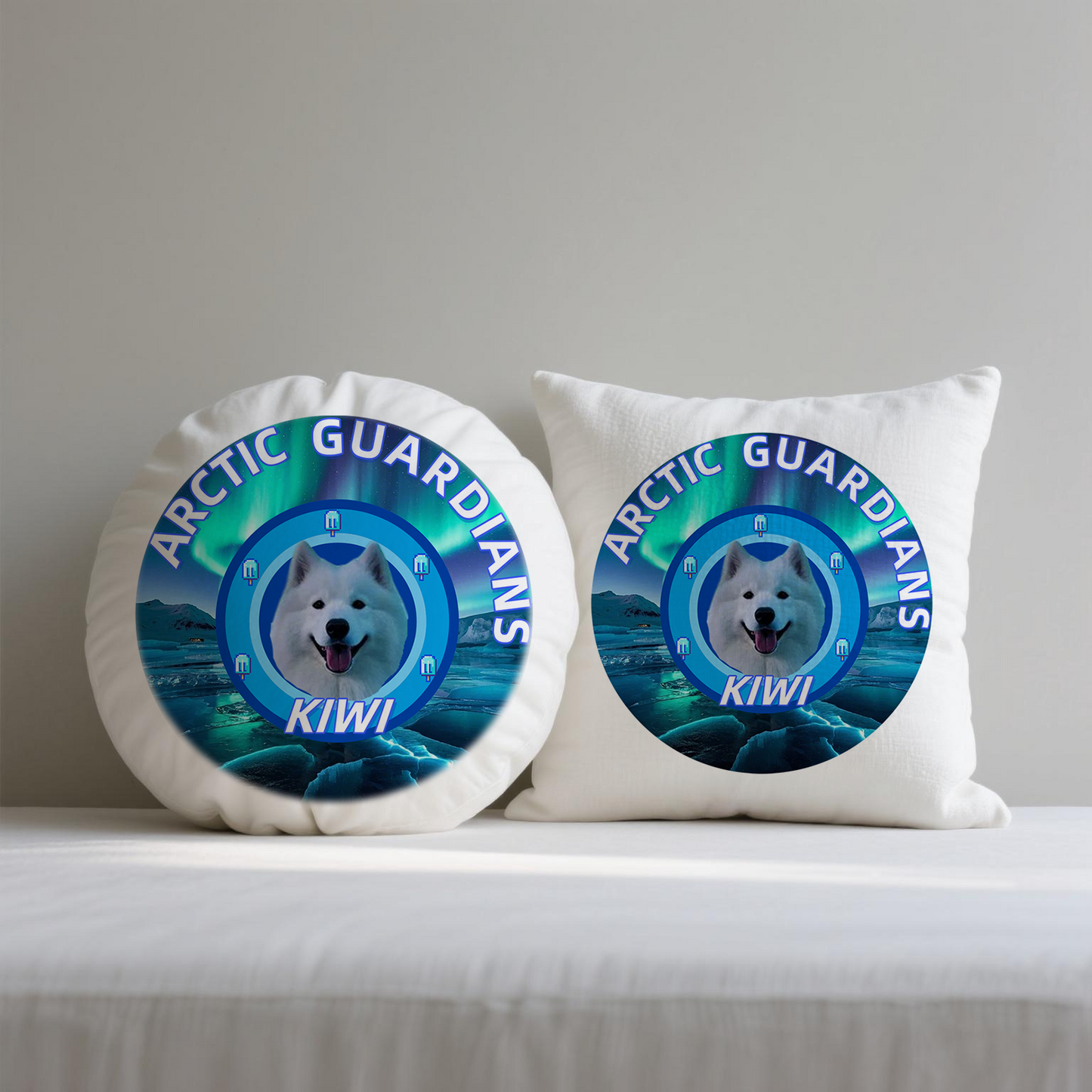Arctic Guardians Custom Pet Portrait Pillow