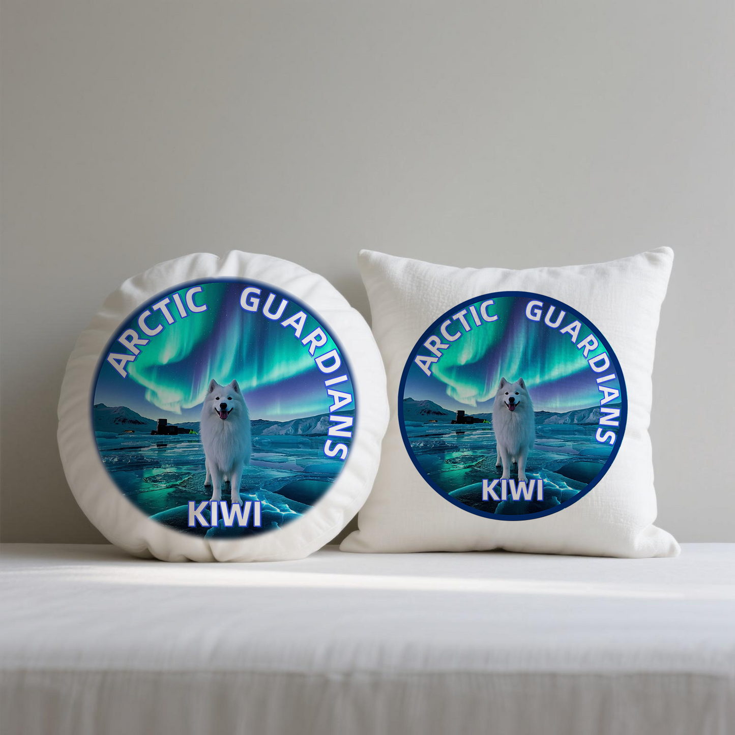 Arctic Guardians Custom Pet Portrait Pillow