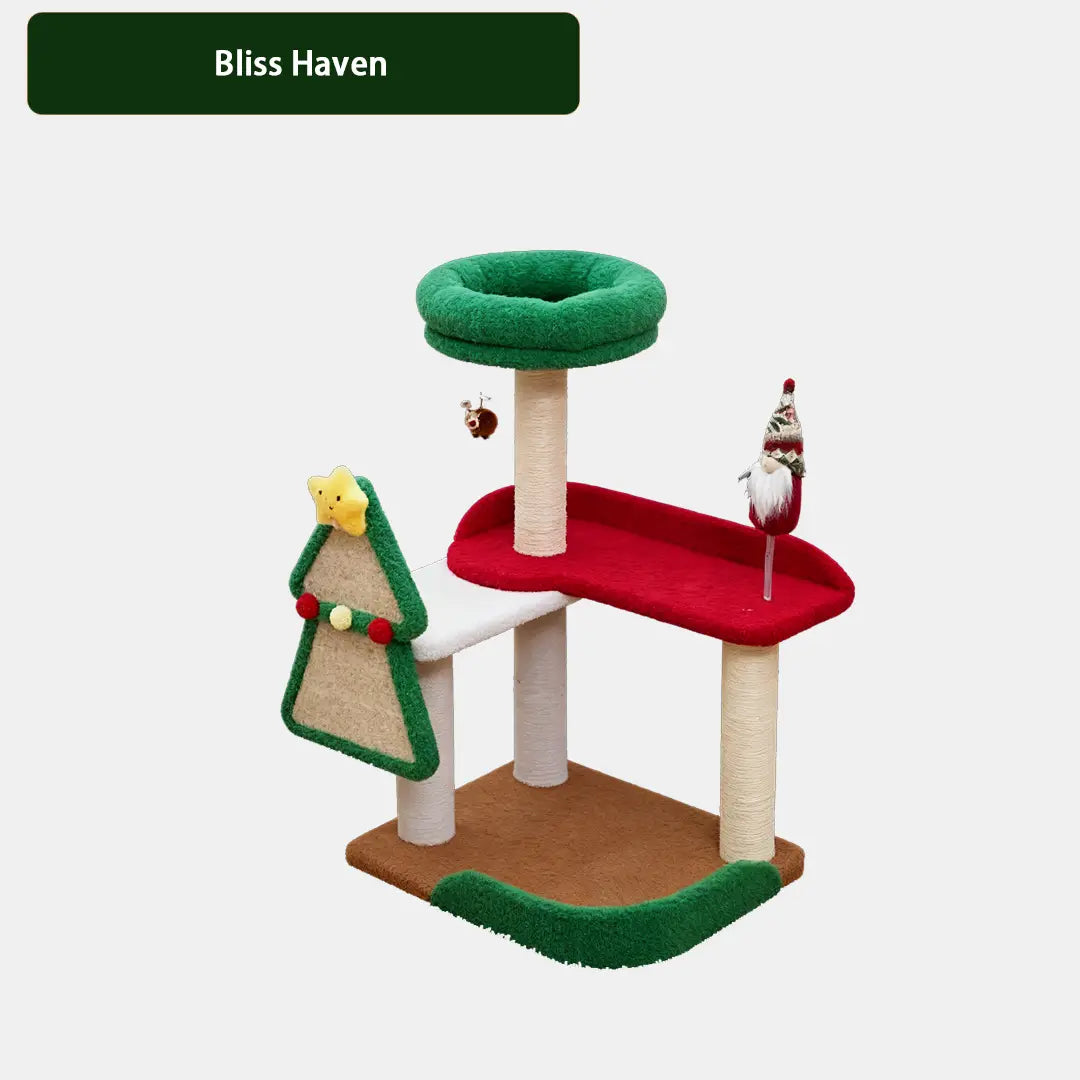 Pawsmas Christmas Tree Cat Bed & Tower