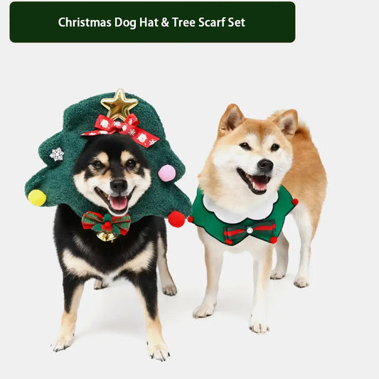 Pawsmas Christmas Dog Hat & Tree Scarf Set