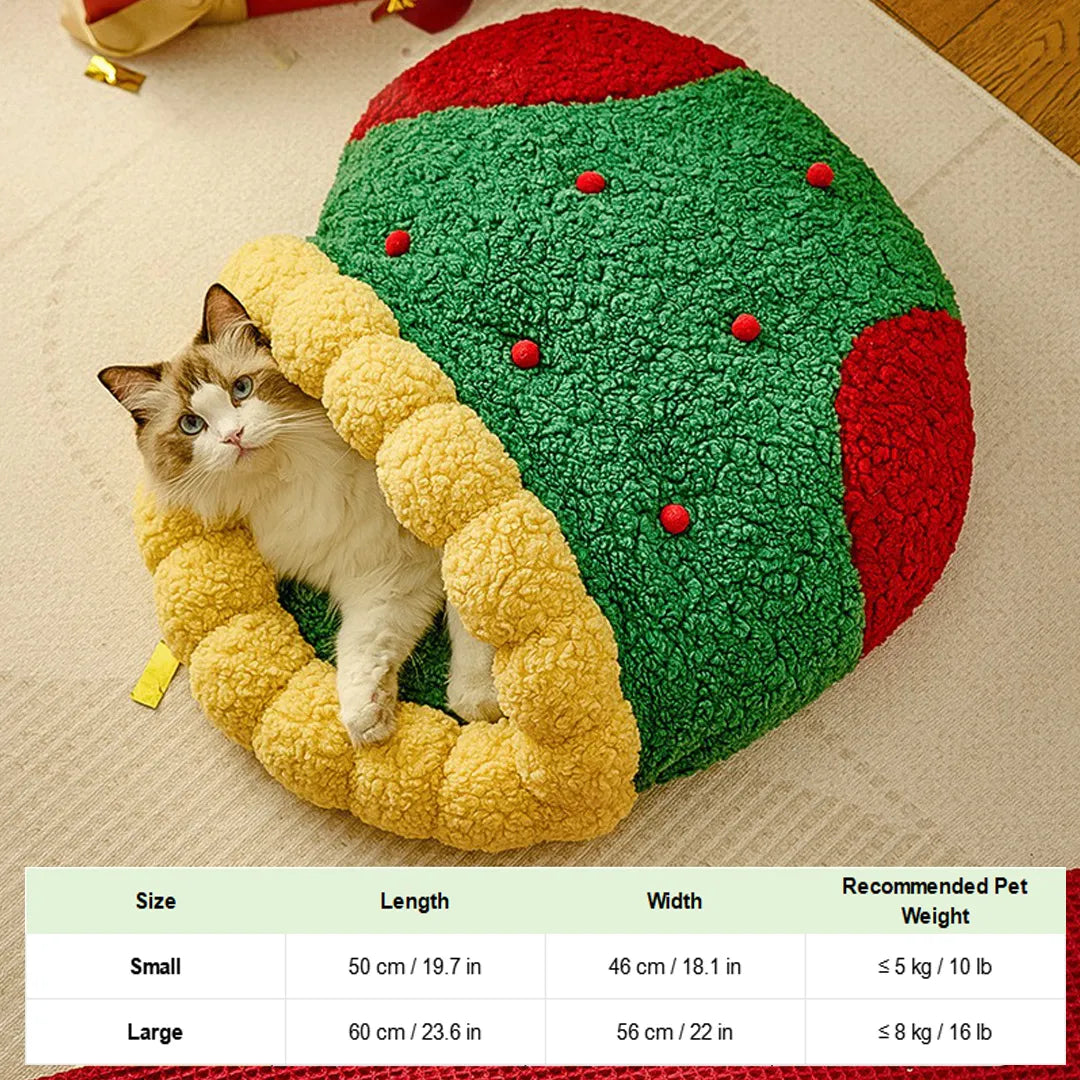 Pawsmas Christmas Stocking Sleeping Bag Cat Bed