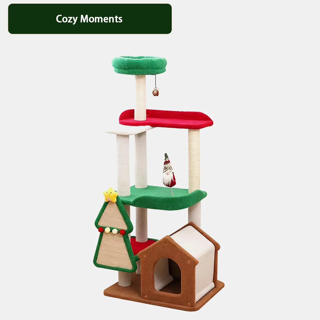 Pawsmas Christmas Tree Cat Bed & Tower