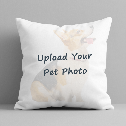 Template for uploading your pet photo to custom square pillow