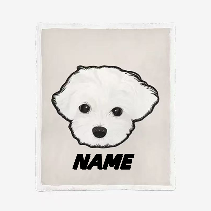 Cute Simple Pet Avatar Customized Blanket