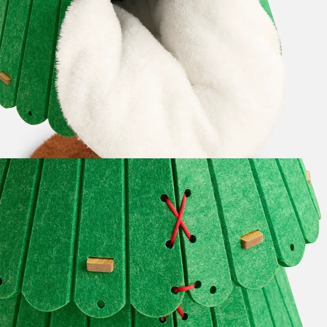 Pawsmas Felt Christmas Tree Cat Tower & Bed