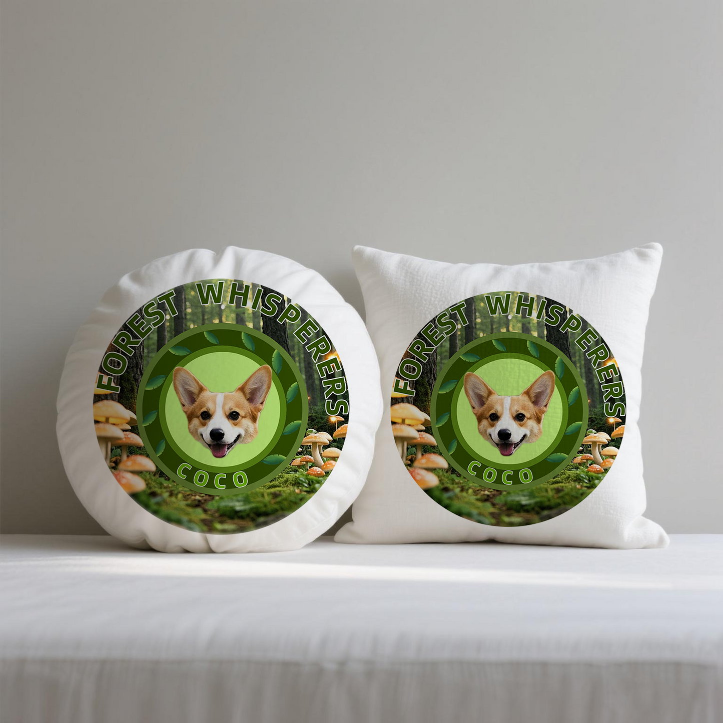 Forest Whisperers Custom Pet Portrait Pillow