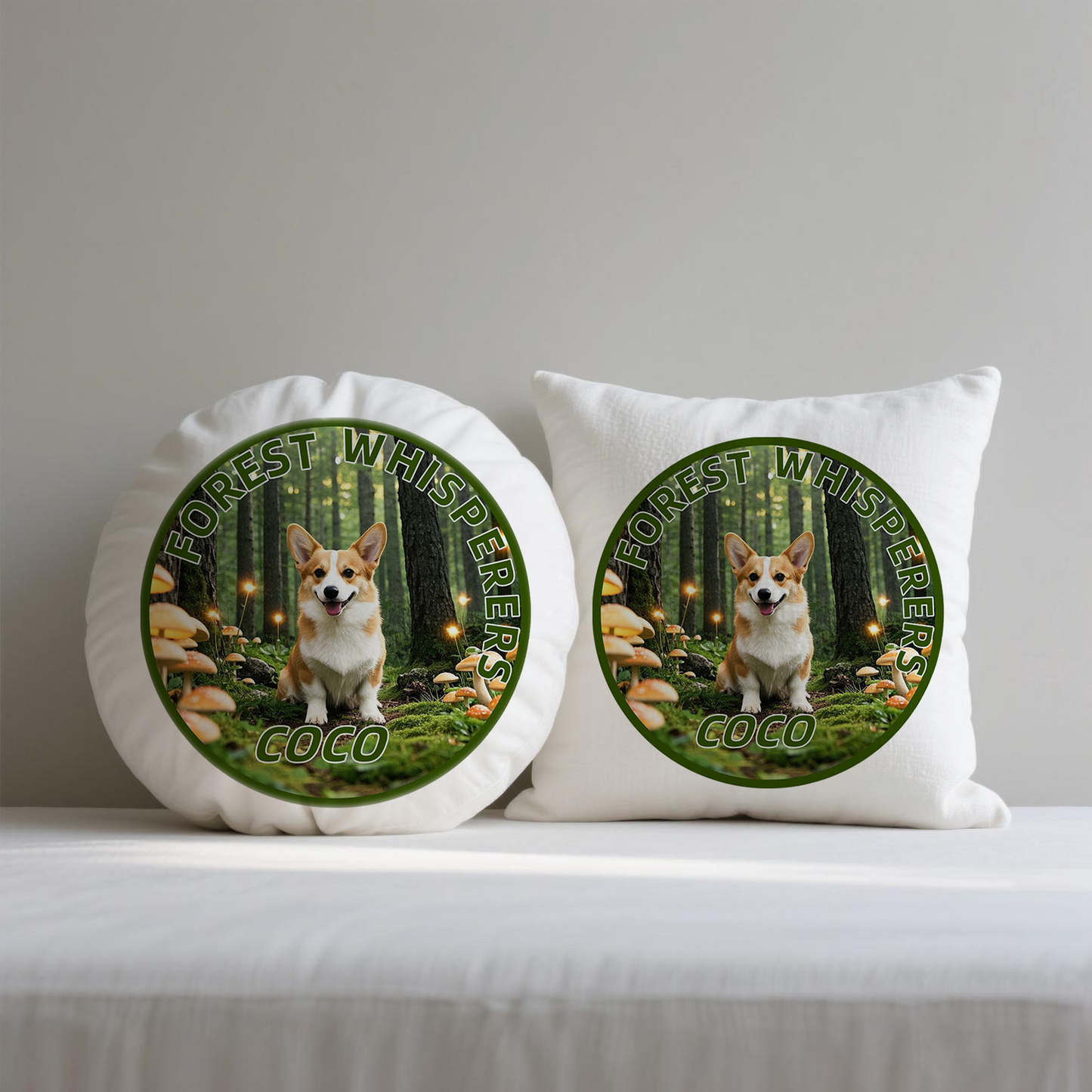 Forest Whisperers Custom Pet Portrait Pillow