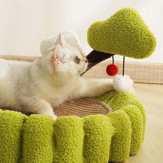 Green Tree Sisal Cat Scratching Board Cat Bed