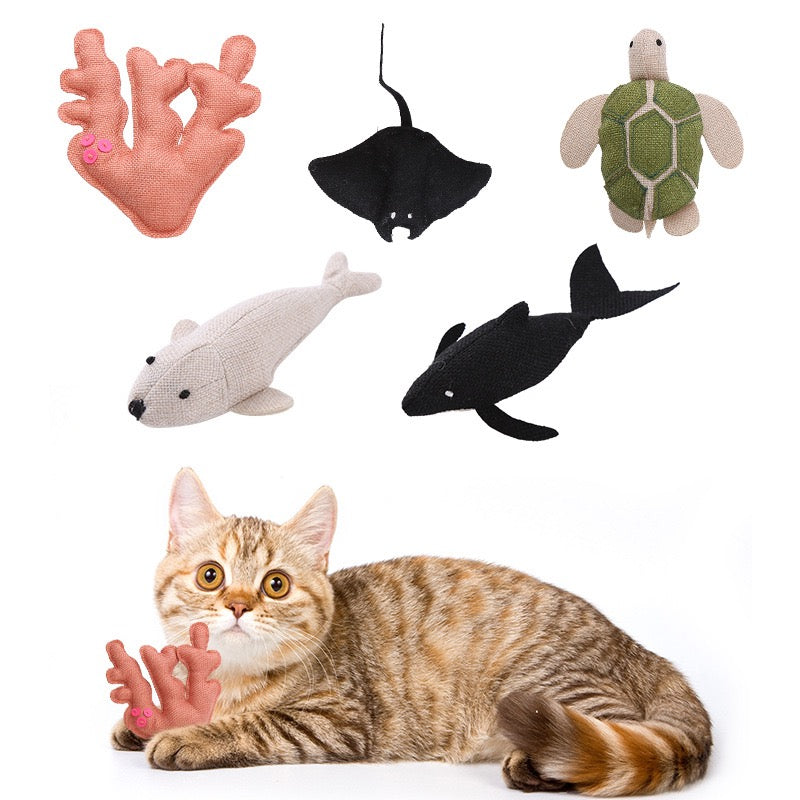 Nature Forme Sea Buddies – Catnip Plush Toys (Turtle & Whale)