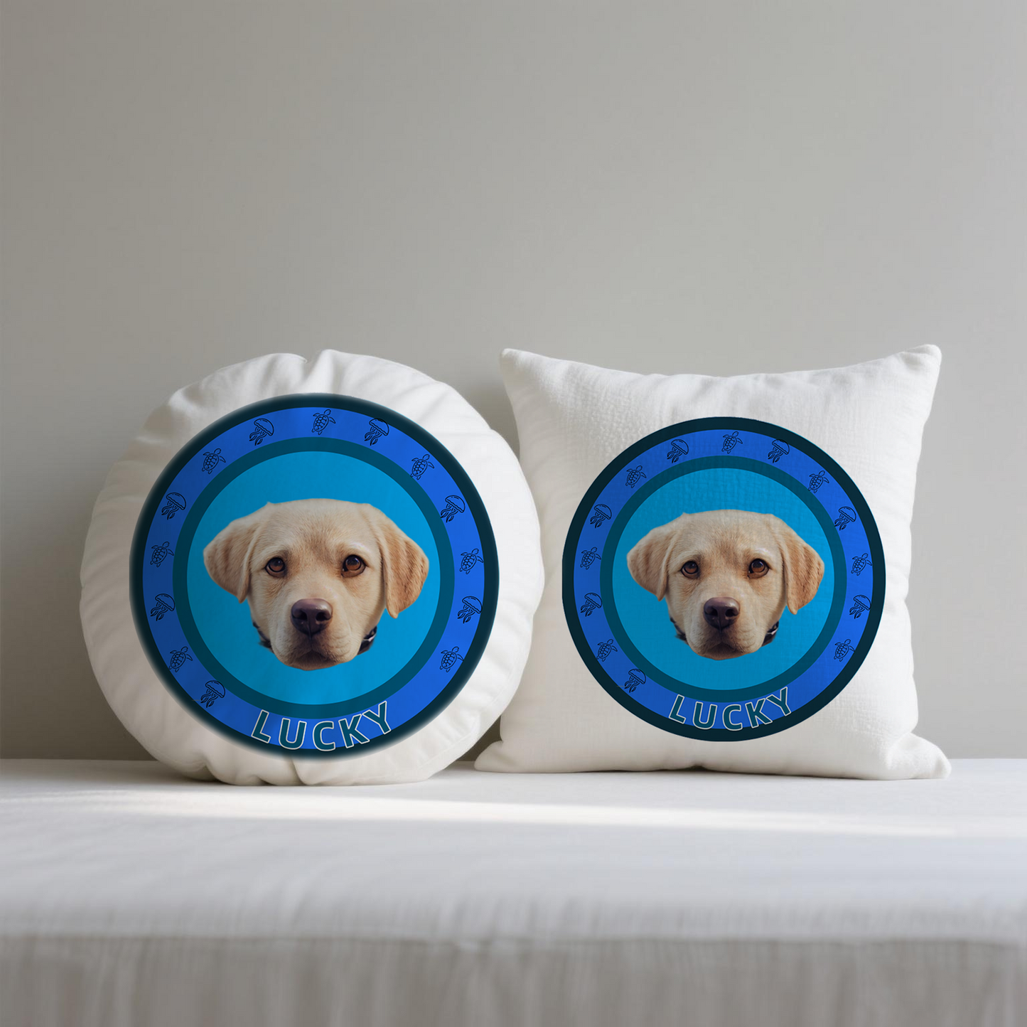 Ocean Rebirth Custom Pet Portrait Pillow
