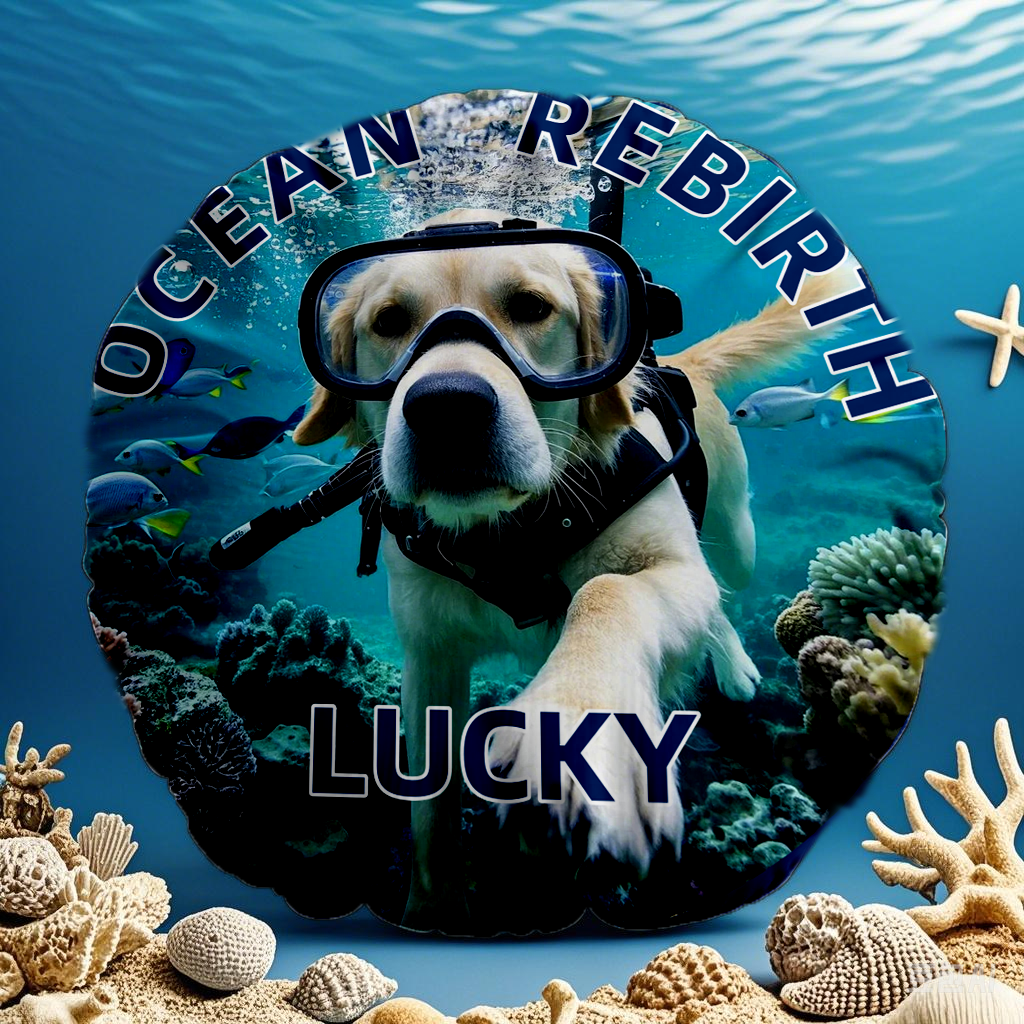 Ocean Rebirth Custom Pet Portrait Pillow