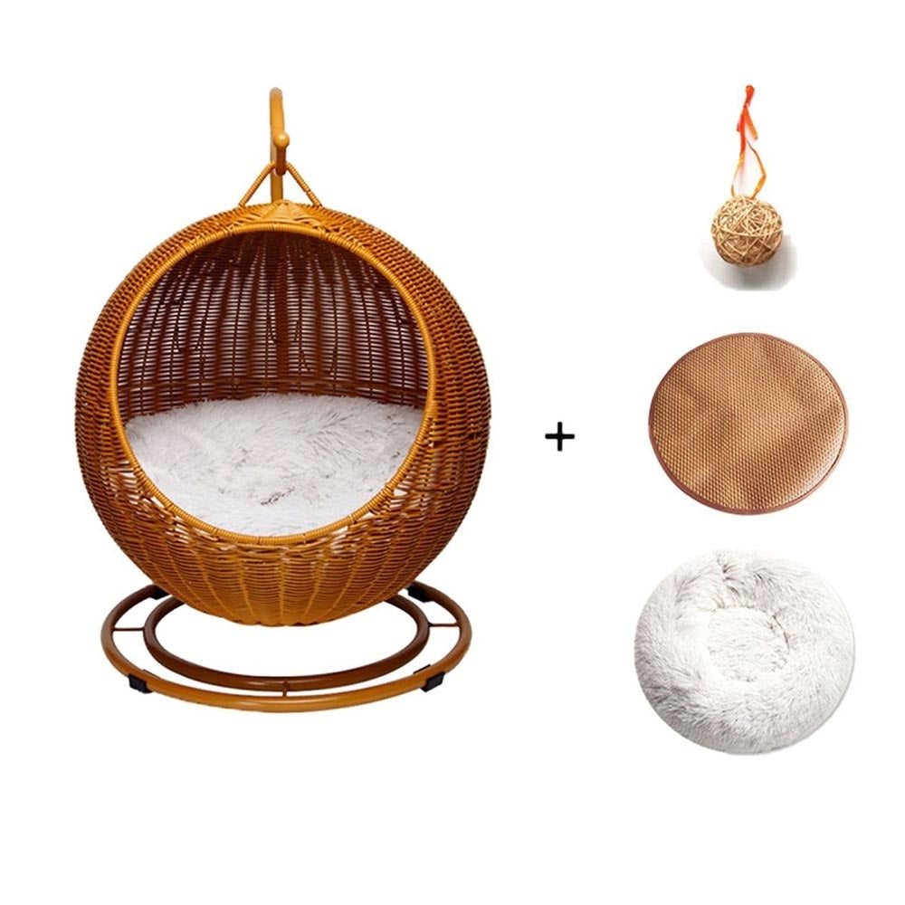 Natural seagrass woven hammock pet bed cat bed