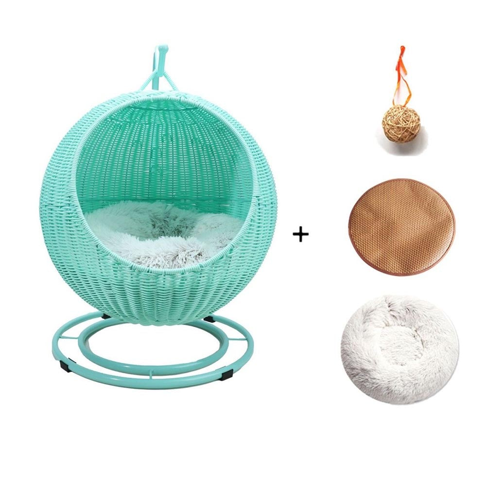 Natural seagrass woven hammock pet bed cat bed