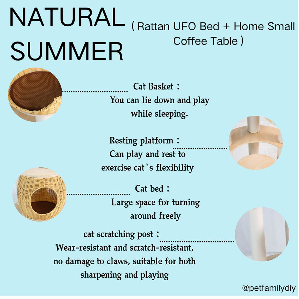 Rattan Cat Bed Cat Tree Tower details