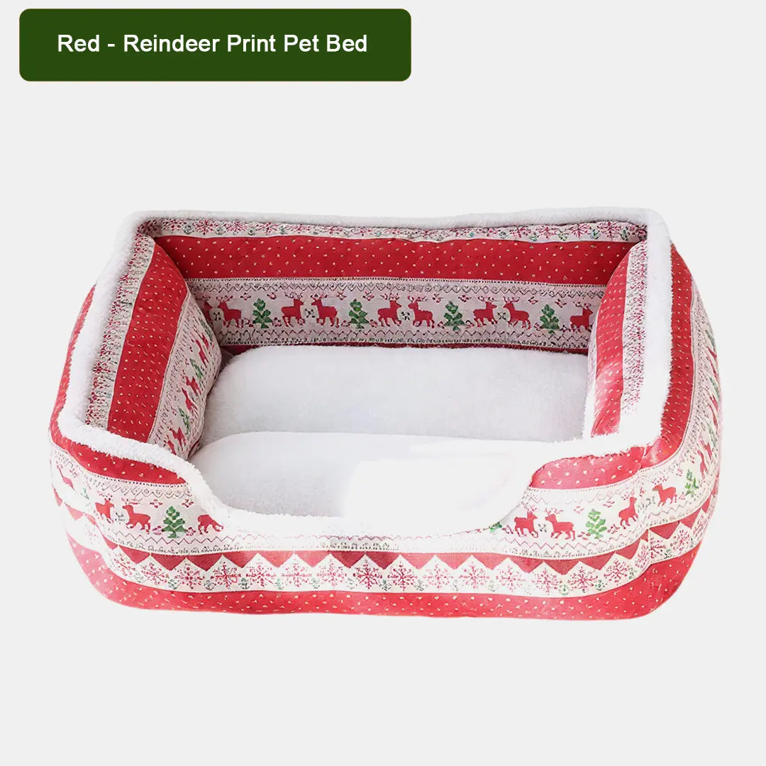 Pawsmas Reindeer Print Pet Bed