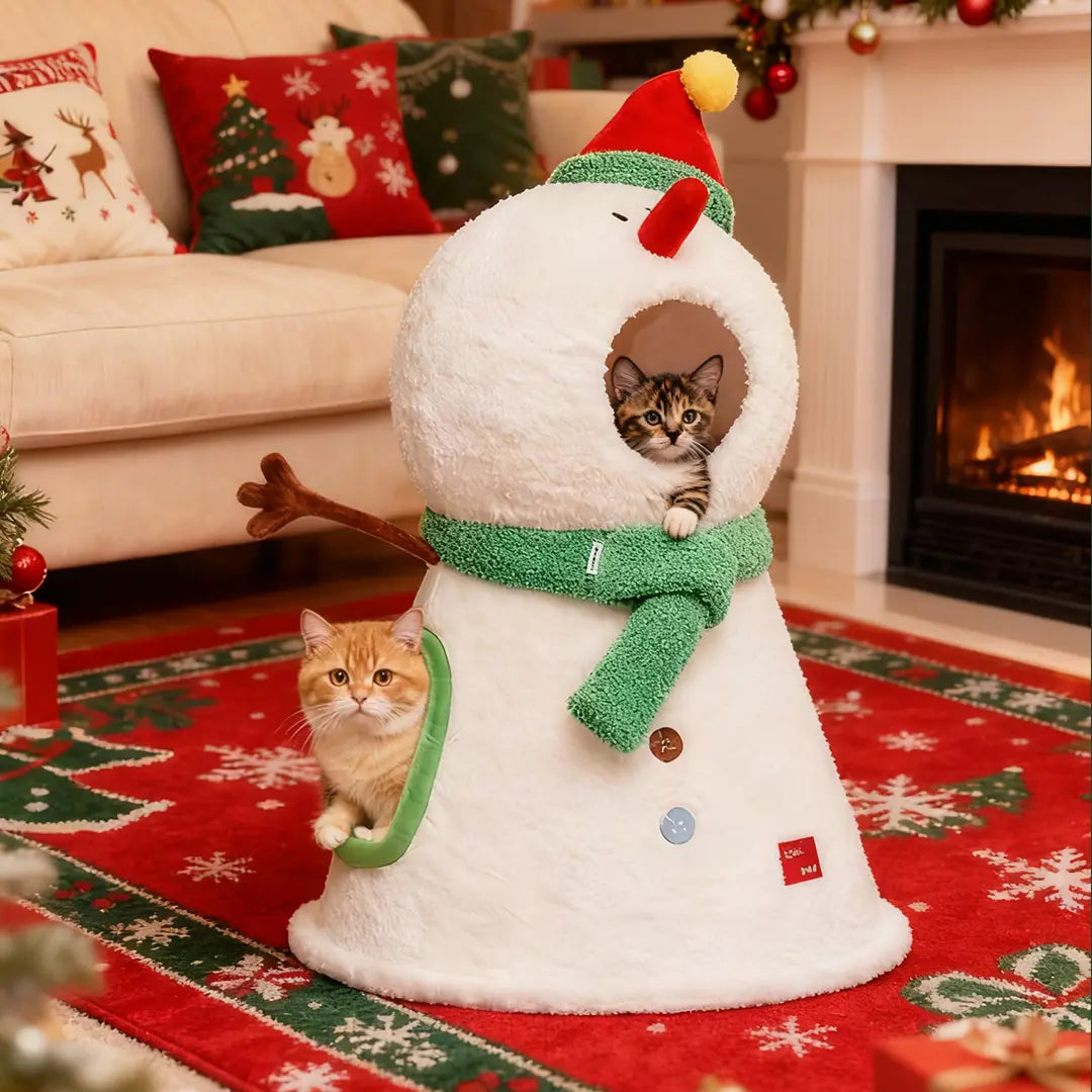 Pawsmas Snowman Pet House