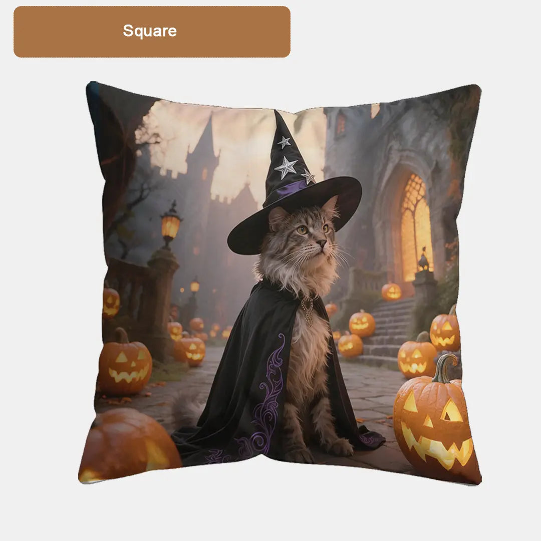 Halloween Custom Pet Portrait Pillow