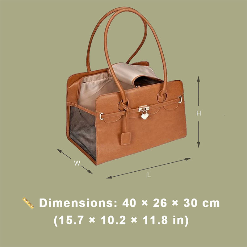 Stylish Leather Pet Carrier Bag