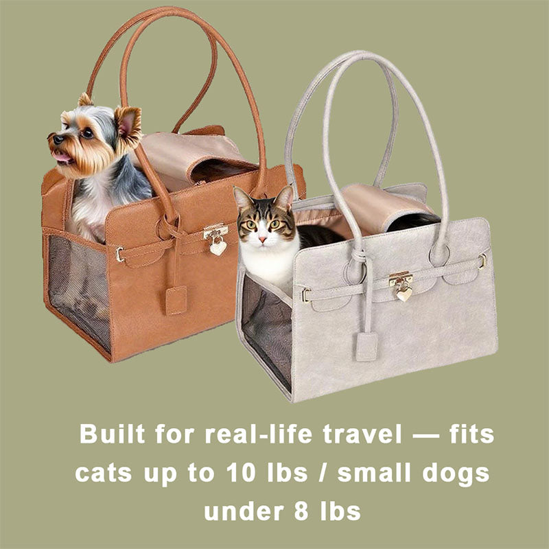 Stylish Leather Pet Carrier Bag