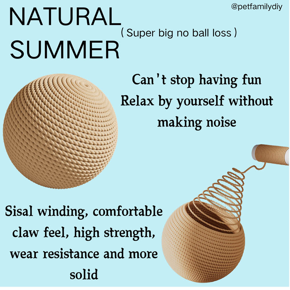 Super Large Sisal Ball, Customized Cat Toy, Self-Entertainment Tool, Teeth Grinding, Chewing And Sound