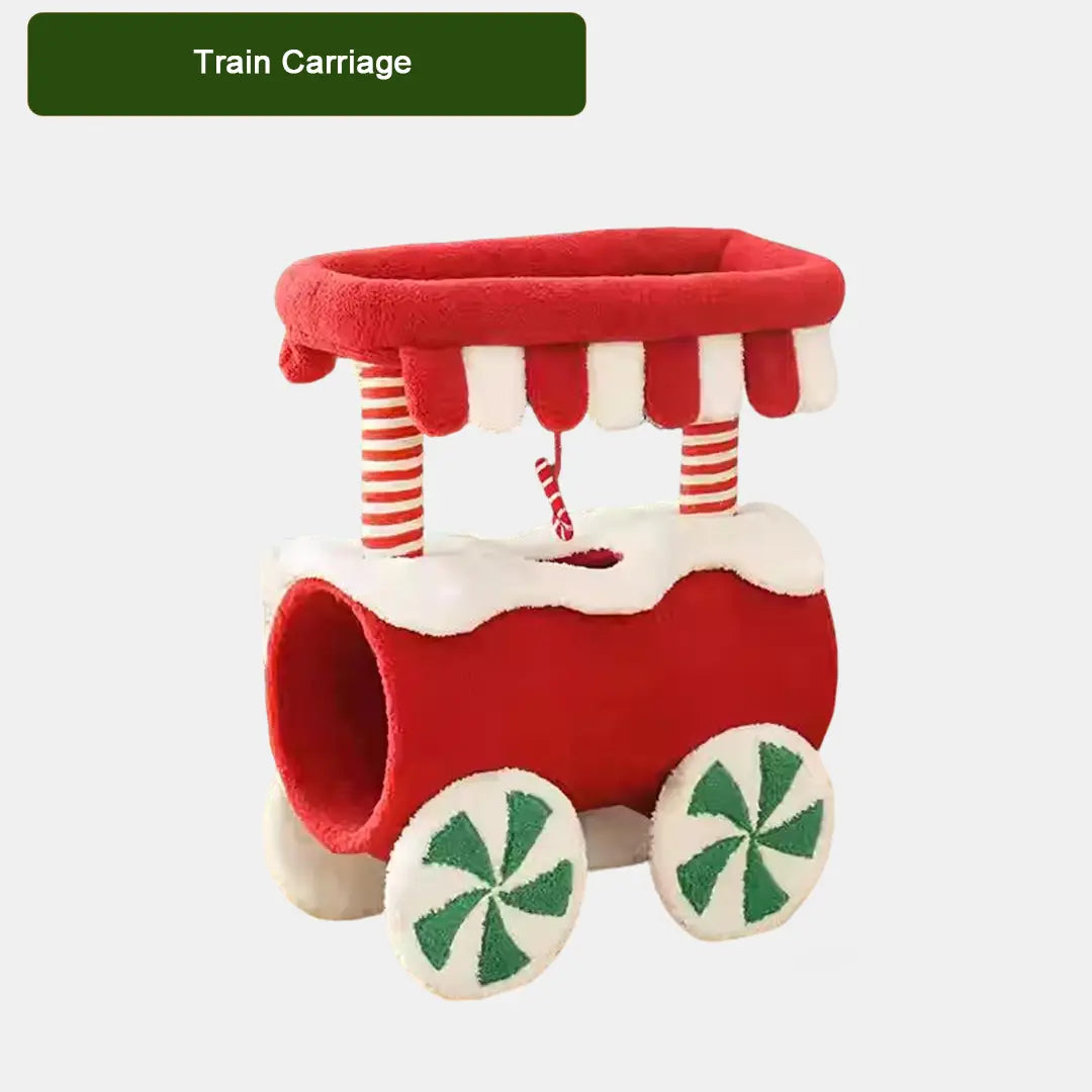 Pawsmas Christmas Train Cat House & Climbing Tower