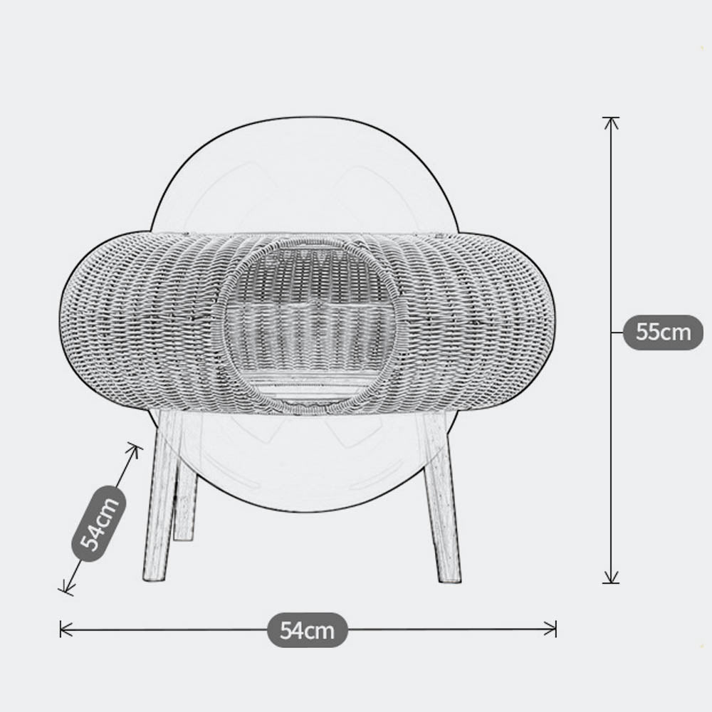 Transparent Space Capsule Flying Saucer Straw Cat Hanging Basket Hand-woven Rattan Cat Bed
