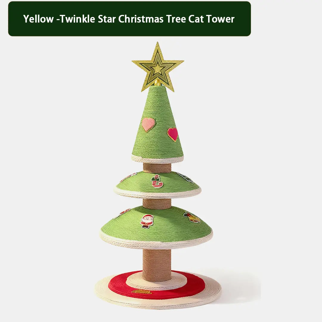 Pawsmas Twinkle Star Christmas Tree Cat Tower