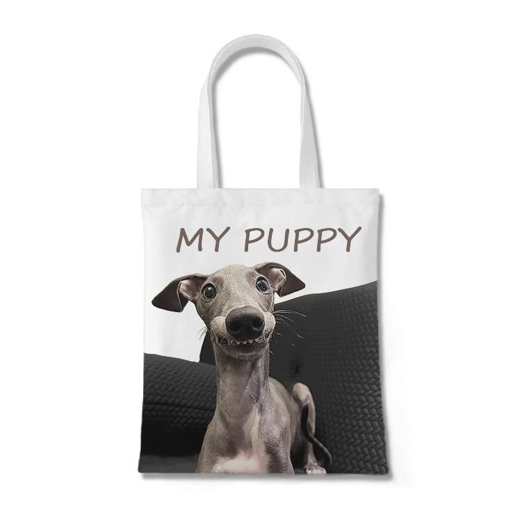 Sac en toile personnalisé pour portrait d'animal de compagnie à usage quotidien