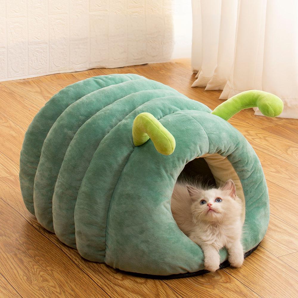 Caterpillar-Shaped Tunnel Cat Bed